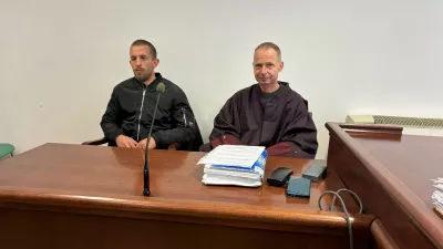 Zagovor Marka Belcla (levo, ob njem je zagovornik Andrej Gerlovič) je bil zelo kratek. 