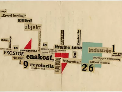2. Srečko Kosovel,&nbsp;Leteča ladja, kolaž, 1926 (Narodna in univerzitetna knjižnica, Ljubljana) / Foto: Arhiv Nuk
