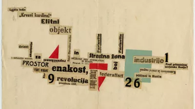 2. Srečko Kosovel,&nbsp;Leteča ladja, kolaž, 1926 (Narodna in univerzitetna knjižnica, Ljubljana) / Foto: Arhiv Nuk