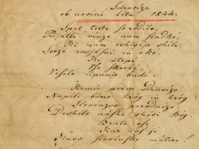 Zdravljica rokopis - za napoved na zadnji strani / Foto: Neznan