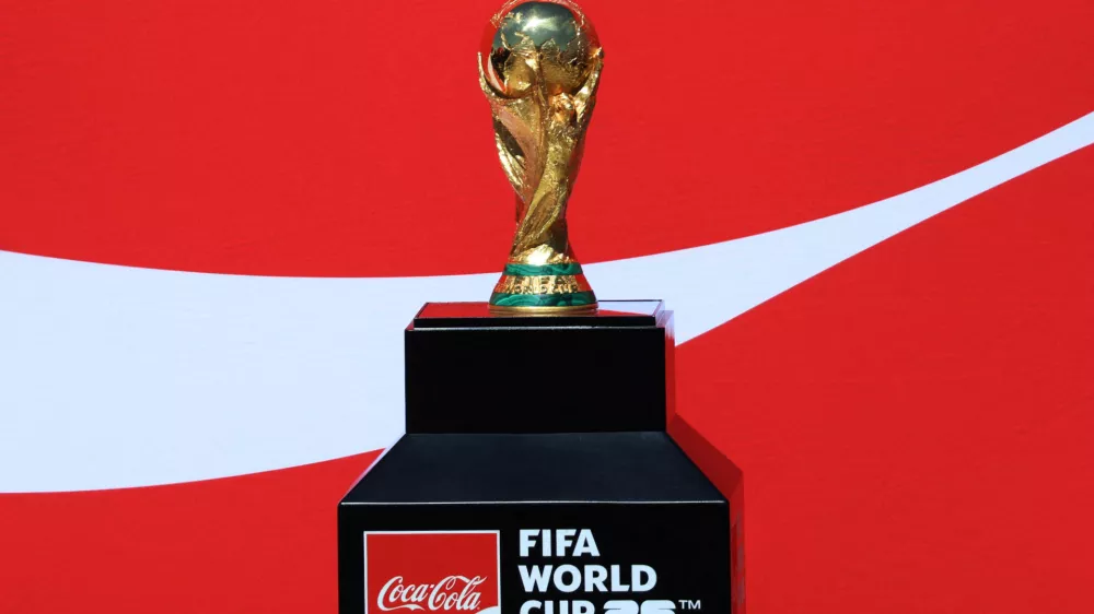 FILE PHOTO: Soccer Football - FIFA World Cup - Trophy arrives in Mexico - Felipe Angeles International Airport, Zumpango, Mexico - February 27, 2026 General view of the FIFA World Cup trophy REUTERS/Luis Cortes/File Photo
