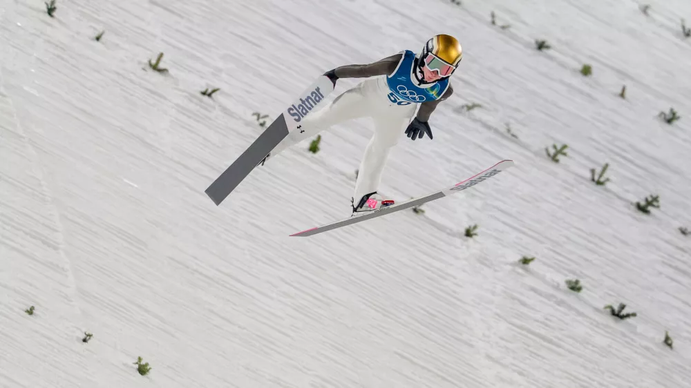 Italija, Predazzo.Zimske olimpijske igre 2026.Smucarski skoki, velika skakalnica, zenske, druga serija.Slovenka Nika Prevc.
