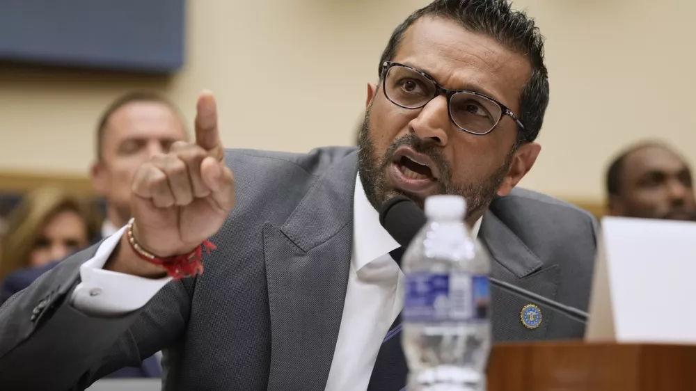 FBI Director Kash Patel speaks with Rep. Pramila Jayapal, D-Wash., as he appears before the House Judiciary Committee, on Capitol Hill in Washington, Wednesday, Sept. 17, 2025.&nbsp; (AP Photo/Mark Schiefelbein)