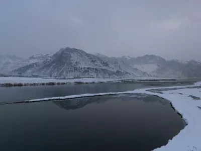 Munak railway station in North Korea is seen across the Yalu River from a tourist viewing platform in Jian, Jilin province, China, January 15, 2026. REUTERS/Maxim Shemetov