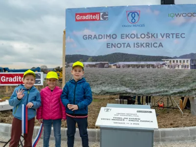 10.3.2026 - Temelnji kamen za nov vrtec Menge&scaron; - polaganje kamna za nov vrtec - Menge&scaron;.&nbsp;Foto: Lovro Milek