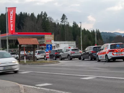 Rasica.Vrsta pred Petrolovo bencinsko crpalko.