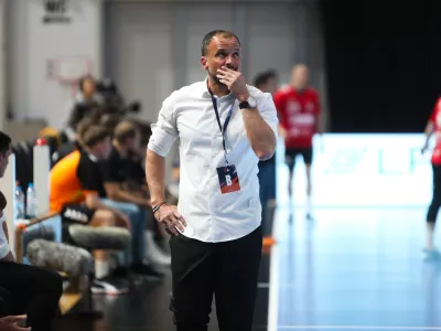 - Uro&scaron; Zorman, trener,- 14.10.2025. - Rokomet, Evropska liga 1. krog, LL Grosist Slovan - Baia Mare//FOTO: Bojan Velikonja