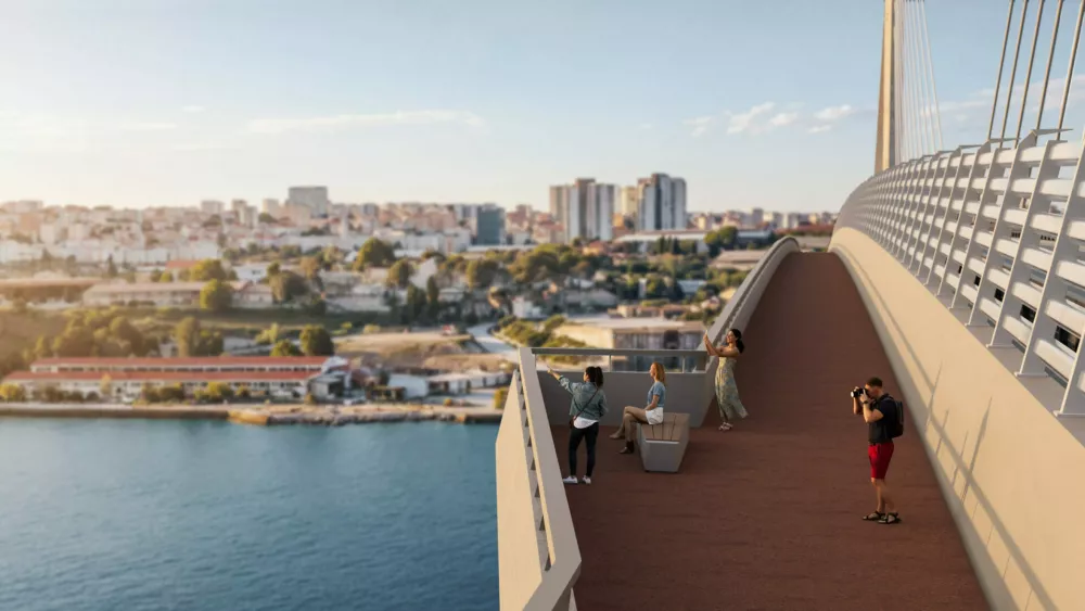 Načrtovan most čez Ka&scaron;telski zaliv v Spliti, ki ga bo projektiral slovenski inženir Marjan Pipenbaher.Render: Pipenbaher inženirji/3LHD Arhitekti