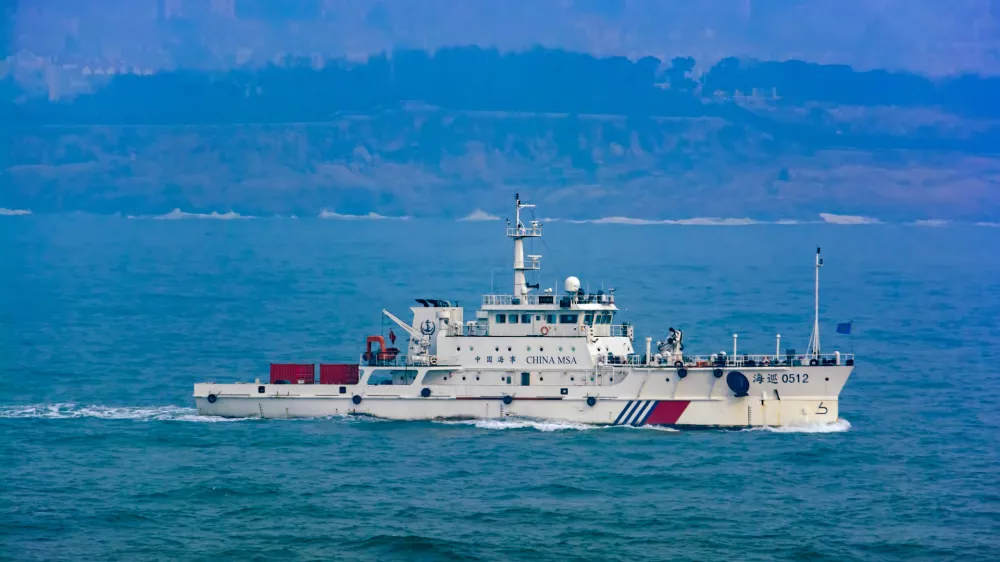 Shanghai: Chinese Maritime Safety Administration (MSA) offshore patrol vessel No. 0521 at Yellow sea near Shanghai