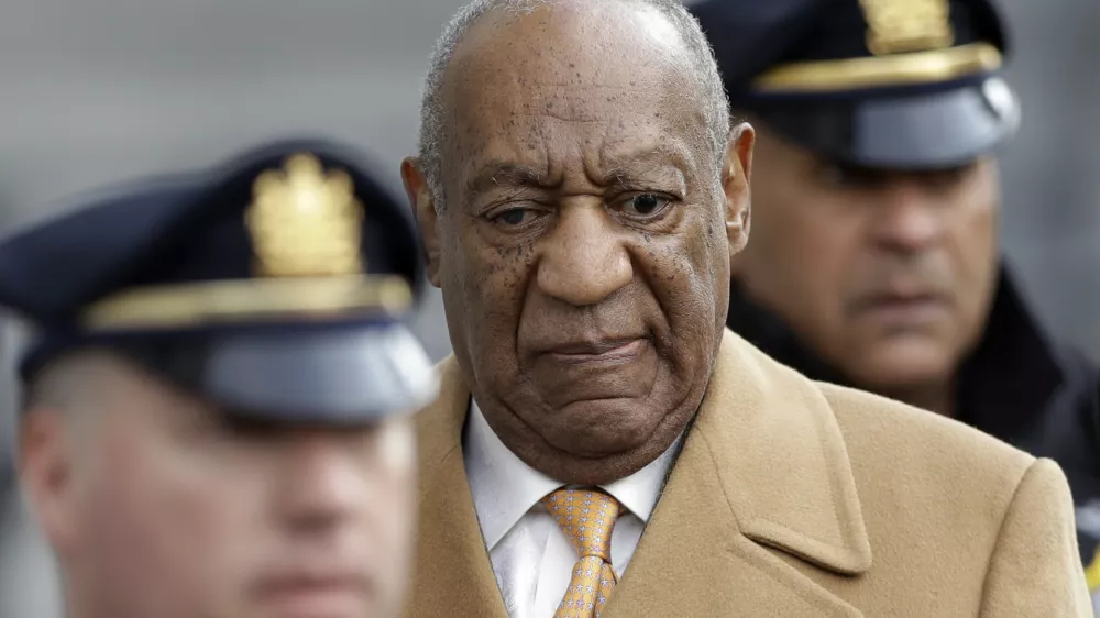 Bill Cosby leaves his sexual assault trial for the day, Thursday, April 12, 2018, at the Montgomery County Courthouse in Norristown, Pa. (AP Photo/Matt Slocum)