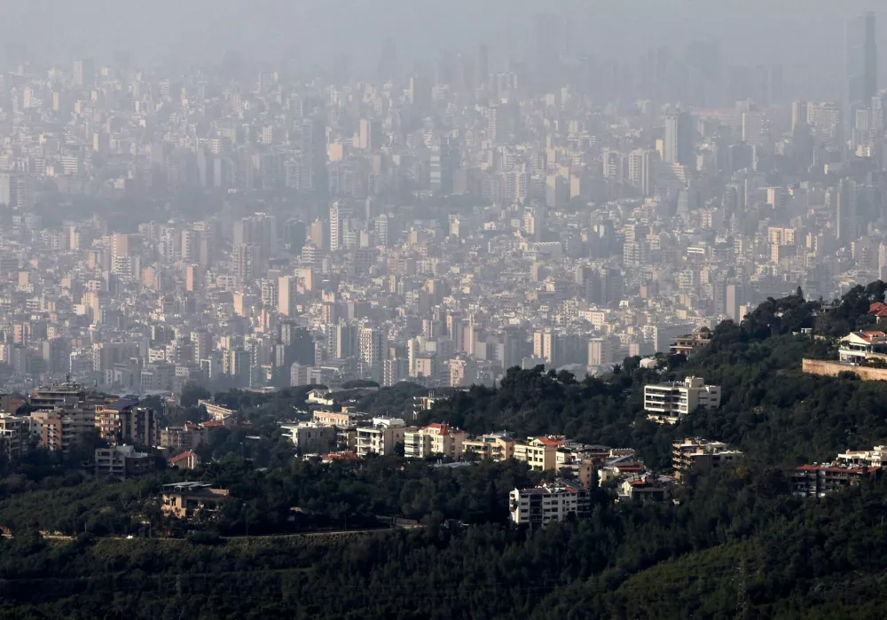 A view of Beirut during cloudy and cold weather, as seen from the city's southern suburbs following an escalation between Hezbollah and Israel, amid the U.S.-Israeli conflict with Iran, in the southern suburbs of Beirut, Lebanon, March 15, 2026. REUTERS/Amr Abdallah Dalsh
