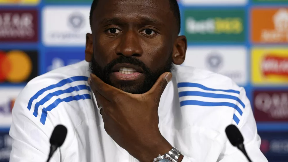 Soccer Football - UEFA Champions League - Real Madrid Press Conference - Etihad Stadium, Manchester, Britain - March 16, 2026 Real Madrid's Antonio Rudiger during press conference Action Images via Reuters/Jason Cairnduff