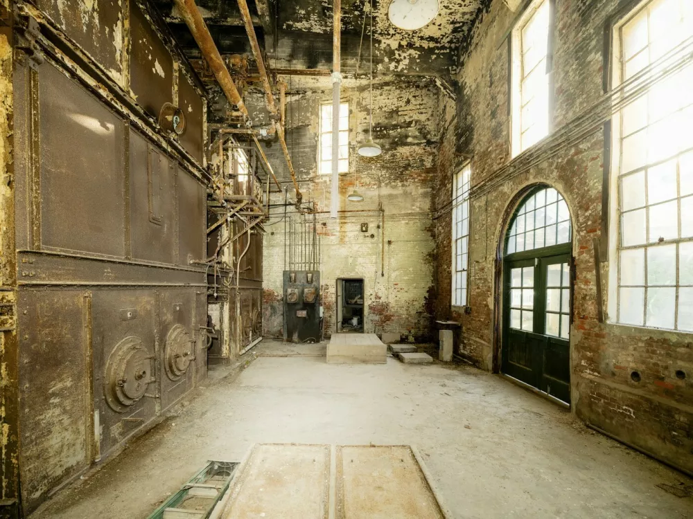 A hall inside the former prison known as "The Rock," in Alcatraz Island, a mile north of San Francisco, on Jan. 30, 2024. Every corner of "The Rock" was captured with precision within a centimeter, to build the first 3-D map in full color.,Image: 851880550, License: Rights-managed, Restrictions:, Model Release: no