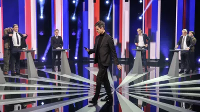 Vladimir Prebilič, Anže Logar, Matjaž Han, Miha Kordi&scaron;, Robert Golob, Luka Mesec- 19.02.2026 - Prvo soočenje predsednikov strank na RTV SLO - parlamentarne volitve 2026//FOTO: Jaka Gasar / Foto: Jaka Gasar