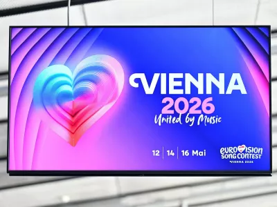 THEME PICTURE - Wiener Stadthalle on Monday, August 25, 2025 in Vienna, Austria. Vienna will host the 70th Eurovision Song Contest, with the final taking place on May 16, 2026, at the Wiener Stadthalle. VIENNA 2026 United by Music logo -,Image: 1031431517, License: Rights-managed, Restrictions:, Model Release: no / Foto: Profimedia