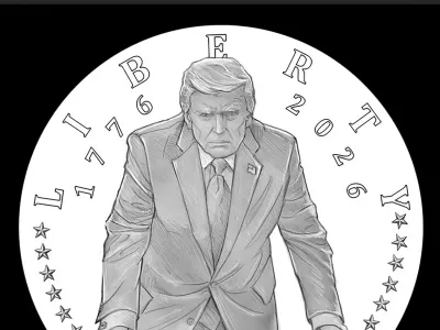A Semiquincentennial commemorative gold coin design featuring U.S. President Donald Trump, in this undated handout image. U.S. Mint/Handout via REUTERS  THIS IMAGE HAS BEEN SUPPLIED BY A THIRD PARTY