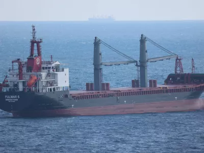Barbados-flagged general cargo ship Fulmar S is pictured in the Black Sea, north of the Bosphorus Strait, in Istanbul, Turkey August 5, 2022. REUTERS/Yoruk Isik
