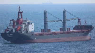 Barbados-flagged general cargo ship Fulmar S is pictured in the Black Sea, north of the Bosphorus Strait, in Istanbul, Turkey August 5, 2022. REUTERS/Yoruk Isik