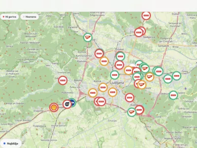 Na portalu lahko preverite, na katerih bencinskih črpalkah je gorivo &scaron;e na voljo. Foto: zajem zaslona kje-je-gorivo.com