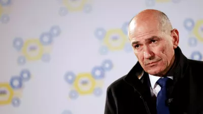 President of the Slovenian Democratic Party (SDS) Janez Jansa delivers a statement after the polls closed on the day of the parliamentary elections in Ljubljana, Slovenia, March 22, 2026. REUTERS/Borut Zivulovic