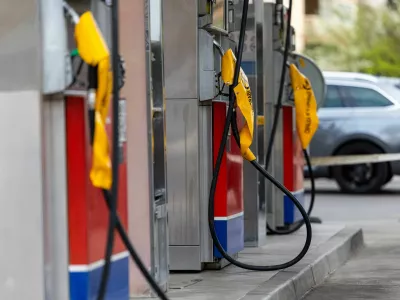A closed petrol station in Ljubljana, Slovenia, March 22, 2026. REUTERS/Antonio Bronic