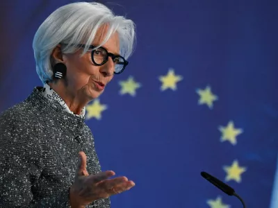 European Central Bank (ECB) President Christine Lagarde addresses the press following the ECB's Governing Council meeting, at the ECB headquarters in Frankfurt, Germany, March 19, 2026. REUTERS/Jana Rodenbusch