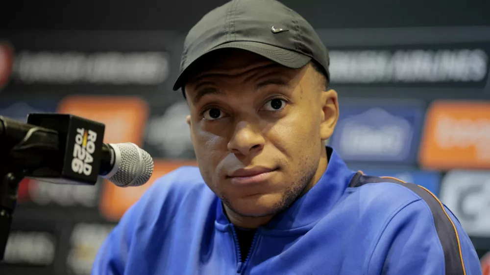 Soccer Football - International Friendly - France Press Conference - Boston Stadium, Foxborough, Massachusetts, U.S. - March 25, 2026 France's Kylian Mbappe during the press conference REUTERS/Brian Snyder