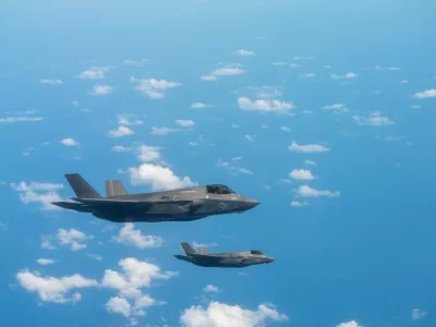This handout photo released by US Southern Command on March 9, 2026, shows two US Marine Corps F-35 fighter jets conducting a patrol off the coast of Venezuela on March 6, 2026. US President Donald Trump on March 7 urged Latin American nations to use military power against the "cancer" of drug cartels, offering to support them with US missile strikes targeting narco kingpins. Trump has already staked bold claims in Latin America with the ouster of Venezuela's authoritarian leader Nicolas Maduro and working with his replacement, Delcy Rodriguez, to claim Venezuelan oil reserves for America.,Image: 1081452611, License: Rights-managed, Restrictions: RESTRICTED TO EDITORIAL USE - MANDATORY CREDIT "AFP PHOTO / US SOUTHERN COMMAND / HANDOUT" - HANDOUT - NO MARKETING NO ADVERTISING CAMPAIGNS - DISTRIBUTED AS A SERVICE TO CLIENTS, ***HANDOUT image or SOCIAL MEDIA IMAGE or FILMSTILL for EDITORIAL USE ONLY! * Please note: Fees charged by Profimedia are for the Profimedia's services only, and do not, nor are they intended to, convey to the user any ownership of Copyright or License in the material. Profimedia does not claim any ownership including but not limited to Copyright or License in the attached material. By publishing this material you (the user) expressly agree to indemnify and to hold Profimedia and its directors, shareholders and employees harmless from any loss, claims, damages, demands, expenses (including legal fees), or any causes of action or allegation against Profimedia arising out of or connected in any way with publication of the material. Profimedia does not claim any copyright or license in the attached materials. Any downloading fees charged by Profimedia are for Profimedia's services only. * Handling Fee Only ***, Model Release: no
