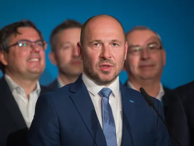 Ljubljana, DZ.Volitve v drzavni zbor 2026.Izjava predstavnikov skupne liste strank Nova Slovenija, Slovenska ljudska stranka in Fokus Marka Lotrica v medijskem srediscu.Predsednik NSi Jernej Vrtovec.