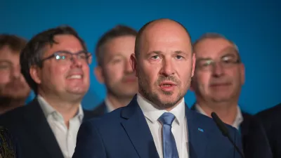 Ljubljana, DZ.Volitve v drzavni zbor 2026.Izjava predstavnikov skupne liste strank Nova Slovenija, Slovenska ljudska stranka in Fokus Marka Lotrica v medijskem srediscu.Predsednik NSi Jernej Vrtovec.