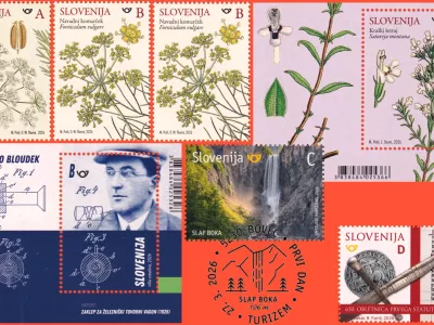 Prej&scaron;nji petek je iz&scaron;lo sedem novih slovenskih priložnostnih po&scaron;tnih znamk.