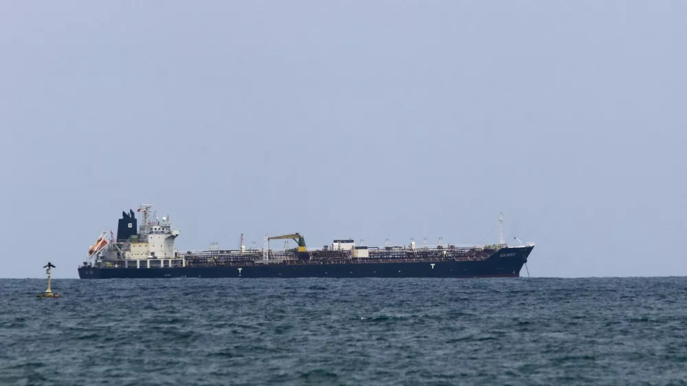 The Hong Kong-flagged vessel Sea Horse, carrying some 200,000 barrels of Russia-origin fuel originally bound for Cuba, is anchored near the coast after arriving in Venezuelan waters, in Puerto Cabello, Venezuela March 28, 2026. REUTERS/Juan Carlos Hernandez