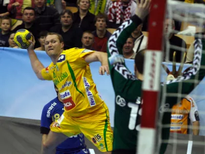 Eduard Koksarov. - rokomet - Celje Pivovarna La&scaron;ko: Croatia osiguranje Zagreb, liga prvakov, mo&scaron;ki - glavni del, 2. krog: skupina 2: - rokometa&scaron;i Celja Pivovarne La&scaron;ko so doma izgubili proti Croatii osiguranju iz Zagreba z 22:25 (11:16)./FOTO: Bojan VelikonjaOPOMBA: ZA OBJAVO V ČASOPISU DNEVNIK