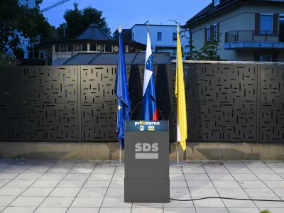 09.06.2024 - Evropske volitve 2024 - Volitve poslancev v Evropski parlament - sedež stranke SDS (Slovenska demokrtska stranka) //FOTO: Nik Erik Neubauer