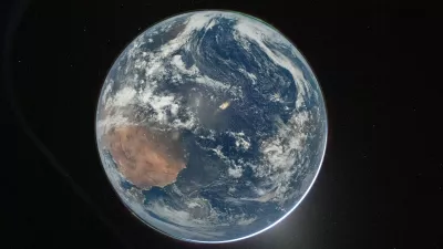 This image provided by NASA shows a view of Earth taken by NASA astronaut and Artemis II Commander Reid Wiseman from of the Orion spacecraft's window after completing the translunar injection burn on April 2, 2026. (NASA via AP)