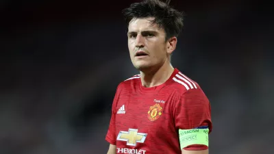 FILE PHOTO: Soccer Football - Europa League - Round of 16 Second Leg - Manchester United v LASK Linz - Old Trafford, Manchester, Britain - August 5, 2020 Manchester United's Harry Maguire, as play resumes behind closed doors following the outbreak of the coronavirus disease (COVID-19) REUTERS/Carl Recine/File Photo