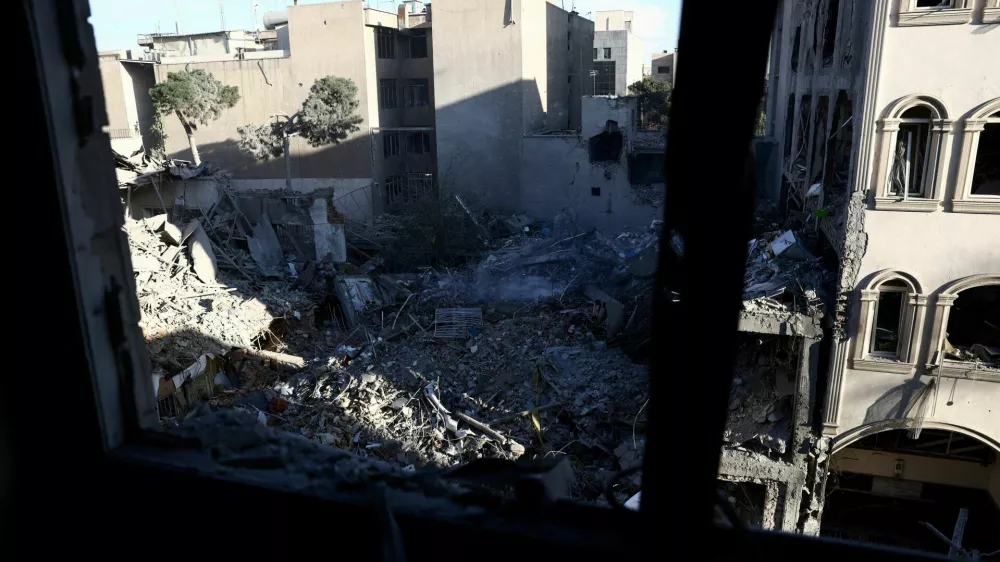 A view of a Synagogue, which was damaged in a strike, from a window, amid the U.S.-Israeli conflict with Iran, in Tehran, Iran, April 7, 2026. Majid Asgaripour/WANA (West Asia News Agency) via REUTERS ATTENTION EDITORS - THIS PICTURE WAS PROVIDED BY A THIRD PARTY