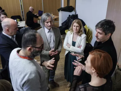 Luka Mesec, Asta Vrečko, Uro&scaron; Macerl, Ur&scaron;a ZgojznikLevica in Vesna- 22.03.2026 - Volitve v državni zbor 2026//FOTO: Jaka Gasar