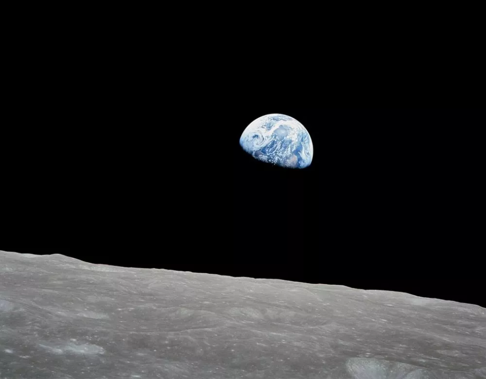 On Dec. 24, 1968, Apollo 8 astronauts Frank Borman, Jim Lovell, and Bill Anders became the first humans to orbit the Moon, and the first to witness the magnificent sight called "Earthrise."