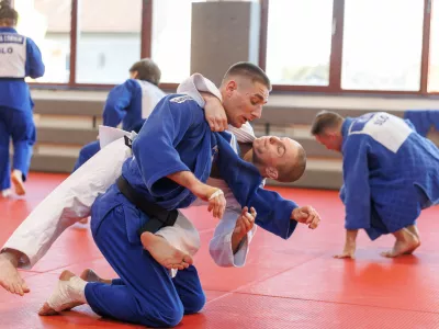 Ljubljana, Judo center.Medijski termin slovenske reprezentance v judu pred evropskim prvenstvom v Tbilisiju.