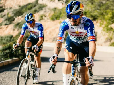 Primož Roglič and Florian Lipowitz of the Red Bull - BORA - hansgrohe team are photographed during a training session in Palma de Mallorca, Spain on December 8, 2025. // Maximilian Fries / Red Bull Content Pool // SI202601070310 // Usage for editorial use only // 