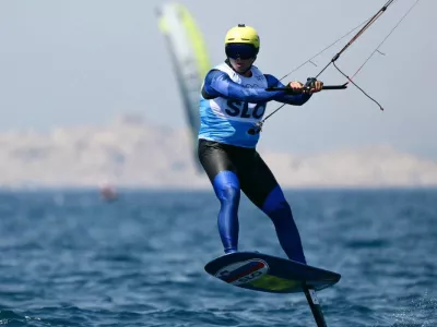Ljubljana.Slovenski jadralec na deski s padalom Toni Vodisek.Foto:Profimedia