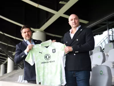 10.04.2026 -NK Olimpija, novi &scaron;portni direktor. Necat Aygun, Igor Bare&scaron;ičFoto: Tomaž Skale