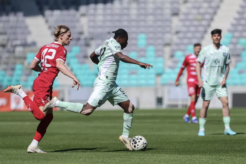 Kelvin Ofori, Vid Koderman- 11.04.2026 - nogomet - 29. krog 1. SNL med Olimpija: Aluminij//FOTO: Jaka Gasar