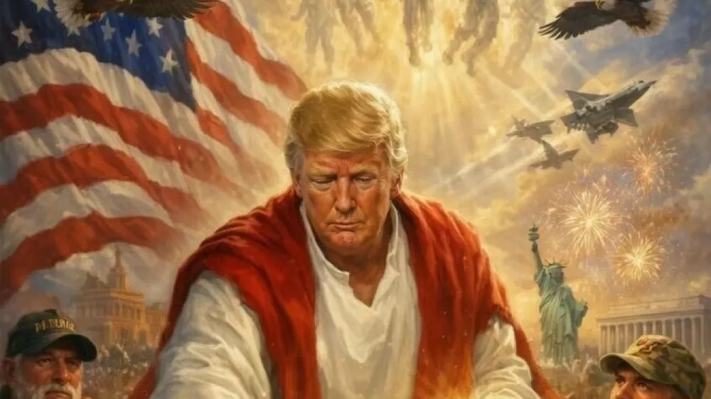 Donald Trump kot Jezus Kristus