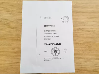 Ljubljana, DZ.Oznacena glasovnica s tajnega glasovanja o imenovanju Zorana Stevanovica za predsednika DZ.Foto: STA