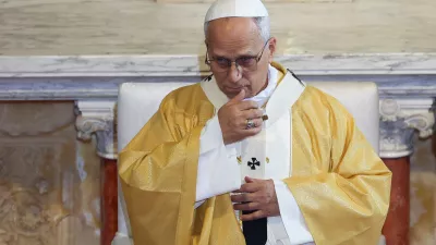 Pope Leo XIV holds a holy Mass at the Basilica of Saint Augustine in Annaba, Algeria, April 14, 2026. REUTERS/Guglielmo Mangiapane