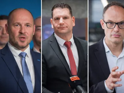 Jernej Vrtovec, Zoran Stevanović in Anže Logar, t.i. tretji steberFotografije združene z AI