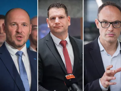Jernej Vrtovec, Zoran Stevanović in Anže Logar, t.i. tretji steberFotografije združene z AI