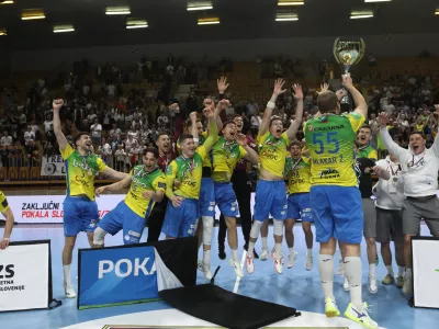 Celje Pivovarna La&scaron;ko in Trimo Trebnje18.4.2026 - finalna tekma slovenskega pokala za mo&scaron;ke v rokometu - rokometFoto: Luka Cjuha